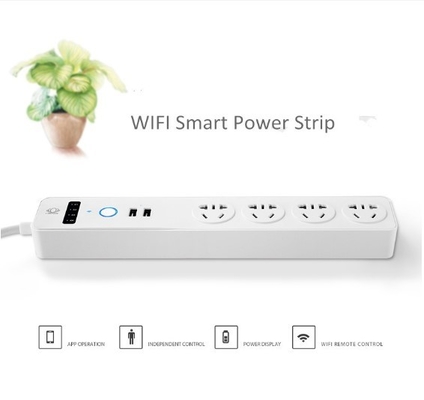 10A 2 USB 위탁 항구를 가진 똑똑한 와이파이 힘 지구 4 힘 연장 소켓
