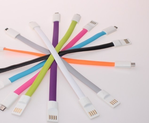 다채로운 자석 아이폰 인조 인간 전화를 위한 편평한 USB 셀룰라 전화 데이터 케이블