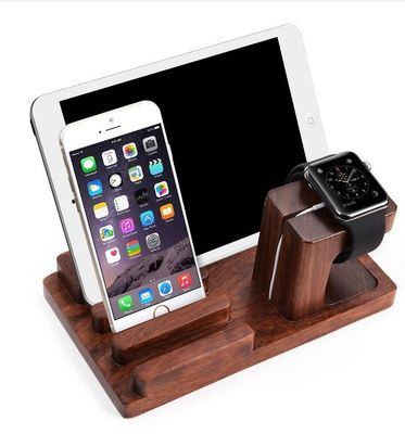 iWatch 아이폰 아이패드를 위한 1개의 대나무 목제 위탁 홀더 요람 대에 대하여 3는, 애플 대 목제 충전소를 봅니다