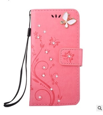 아이폰 8을 위한 IPHONE6S PU 가죽 나비 꽃 다이아몬드 전화 상자